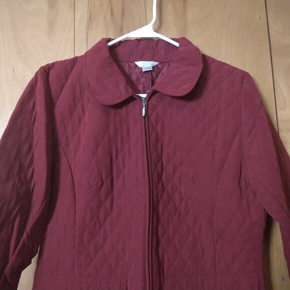 Christopher & Banks Women's Small Long Sleeve Red Zip Up Quilted Jacket - Picture 2 of 5